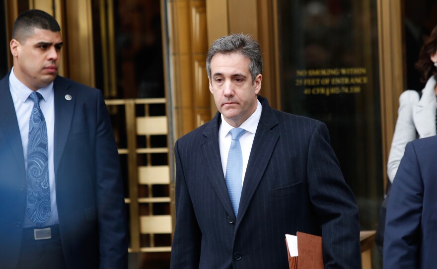 Michael Cohen, President Trump's former personal attorney and fixer, exits federal court Dec. 12 in New York City after being sentenced to three years in prison.