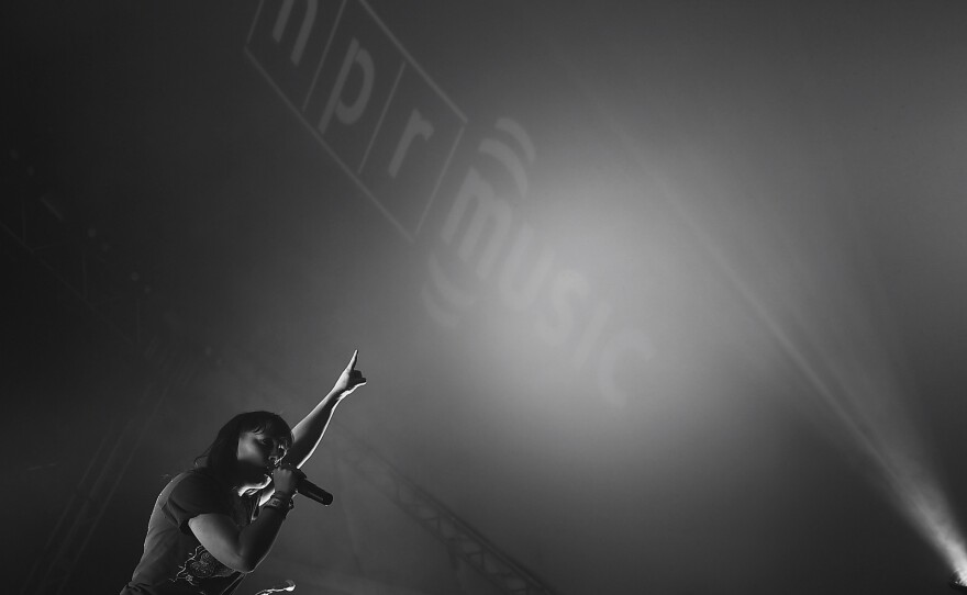 Amelia Randall Meath and Nicholas Sanborn of Sylvan Esso perform at the NPR Music showcase during 2017's SXSW.
