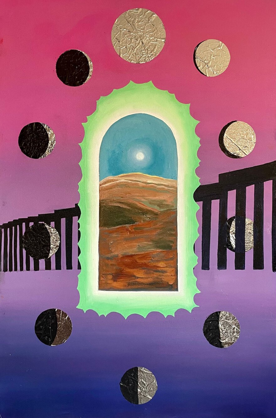 Katie Ruiz's "Moon Portal" is on view through Dec. 3, 2021 at Keller Gallery.