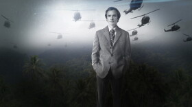 Title graphic featuring Dick Cavett for the program "Dick Cavett's Vietnam."