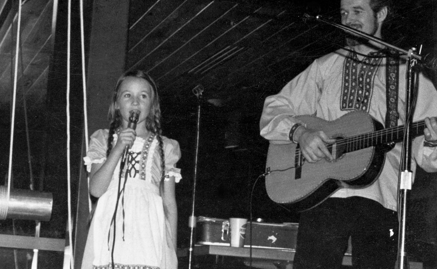One of Jewel Kilcher's early performances in a Swiss yodeling outfit with her dad.