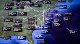 Air traffic control systems are part of the national infrastructure that may someday come under attack, experts say. Here, flights bound for Baltimore/Washington International Thurgood Marshall Airport are highlighted on a monitor