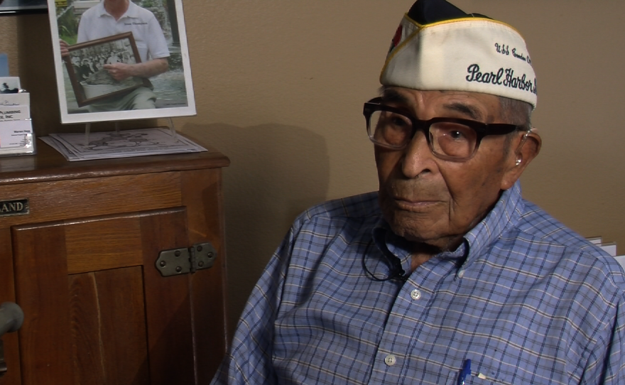 Ray Chavez, 103, the oldest living Pearl Harbor survivor, recounts what he experienced during the attack, Aug. 5, 2015.