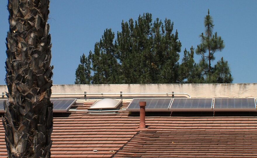 Solar panels on roof of Poway affordable housing project