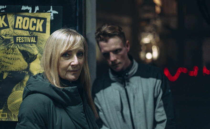 Christian (Patrick Gibson) and Hannah (Lesley Sharp) in BEFORE WE DIE.