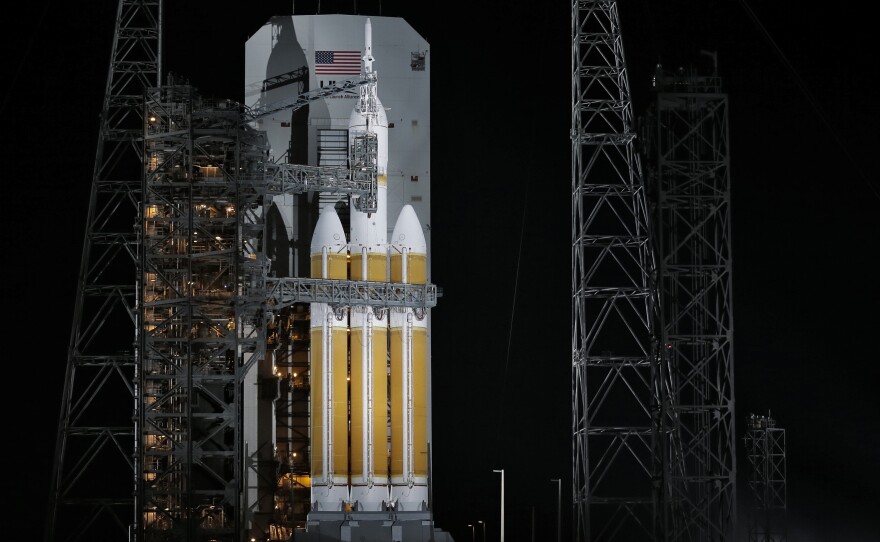 NASA's Orion spaceship early Thursday, in Cape Canaveral, Fla.