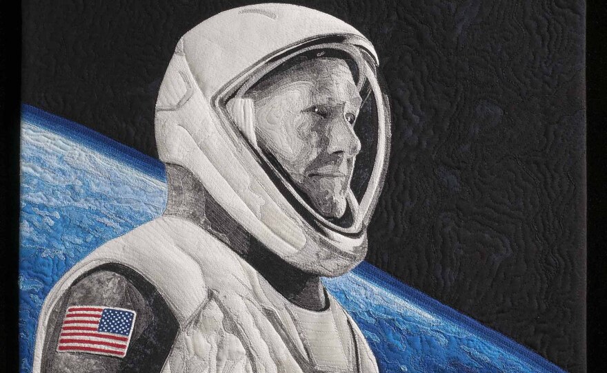 Karen Nyberg's Doug Hurley, First SpaceX Dragon Commander quilt