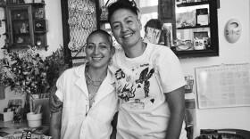 Jesi Gutierrez and Celi Hernandez pictured inside Libélula Books & Co. in this undated photo.