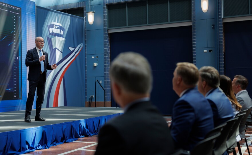 FAA Administrator Bryan Bedford says the technology that controls U.S. airspace hasn't kept pace with advances in aviation. He spoke on Tuesday at the U.S. Department of Transportation in Washington.