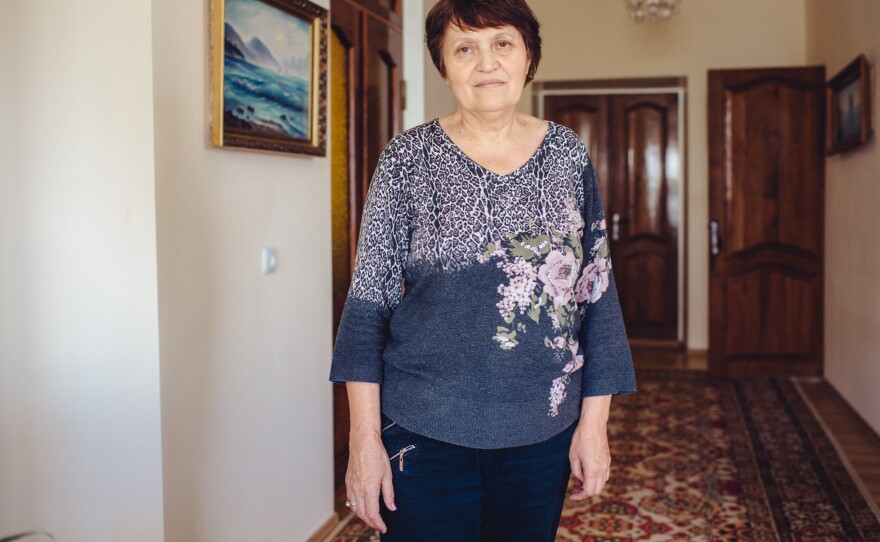 Safinara Dzhemilev is the wife of Mustafa Dzhemilev, the spiritual leader of the Crimean Tatars. She continues to live in Crimea, but he is living in exile in Ukraine.
