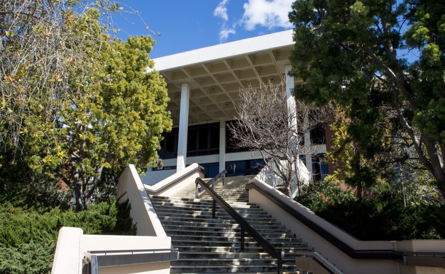 The outside of Palomar College’s old library is shown on Feb. 16, 2019.