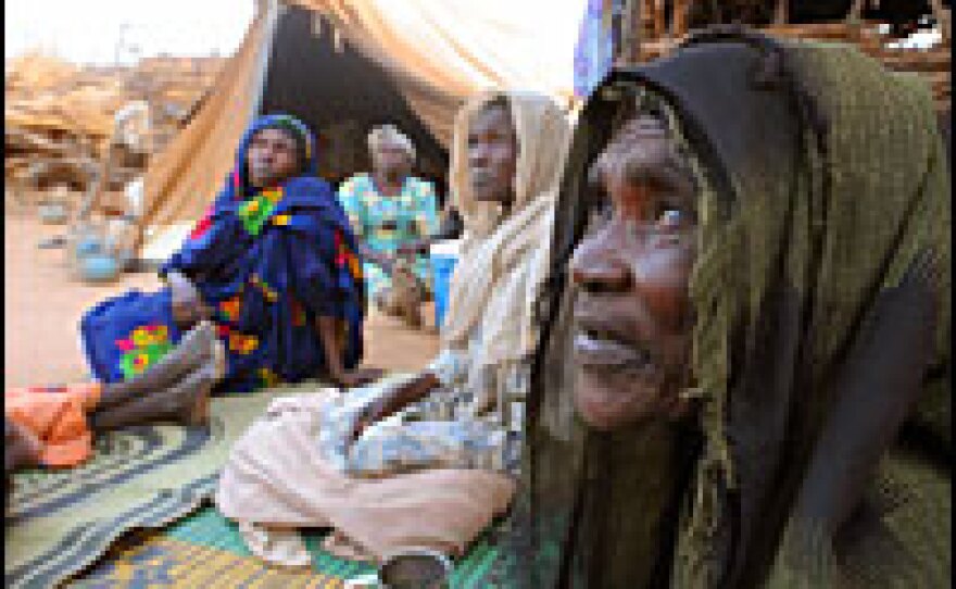 Sudanese refugees in their shelter at the Farchana refugee camp on June 26.
