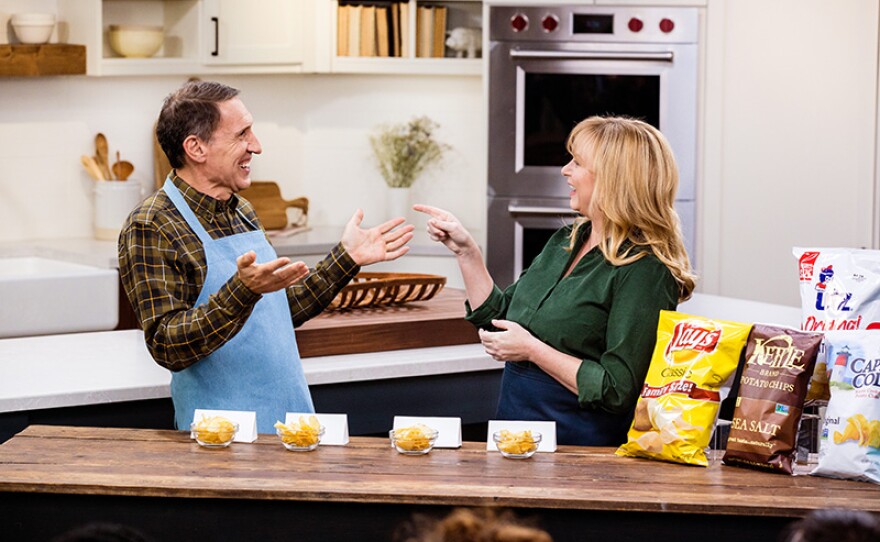 Tasting expert Jack Bishop challenges Bridget to a tasting of potato chips. 