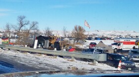 The Barona Band of Mission Indians joins Dakota Access Pipeline protesters near the Standing Rock Indian Reservation, North Dakota, Dec. 5, 2016. 
 