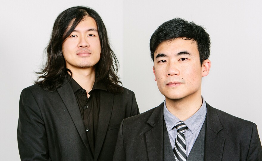 Joe Jiang (left) and Simon Tam of The Slants are in a legal battle at the Supreme Court over their band's name.