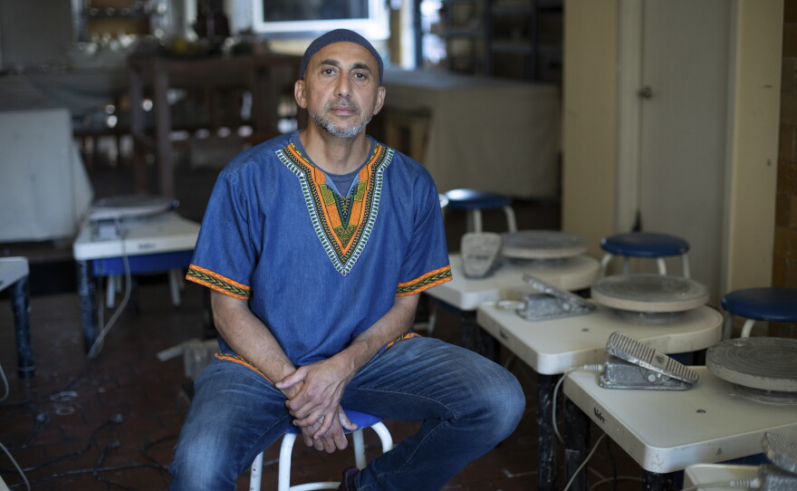 Rami Nashashibi, founder and executive director of IMAN, in the organization's ceramics studio.