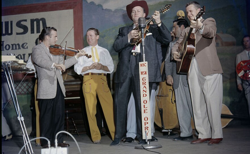 Bill Monroe on the Grand Ole Opry, Nashville, Tenn. c.1958.