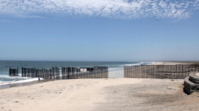 Ana Teresa Fernandez's art installation on the border fence in Tijuana.