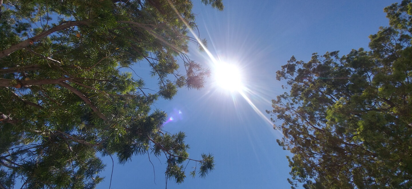 The sun shines bright in the sky over San Diego, July 30, 2018.