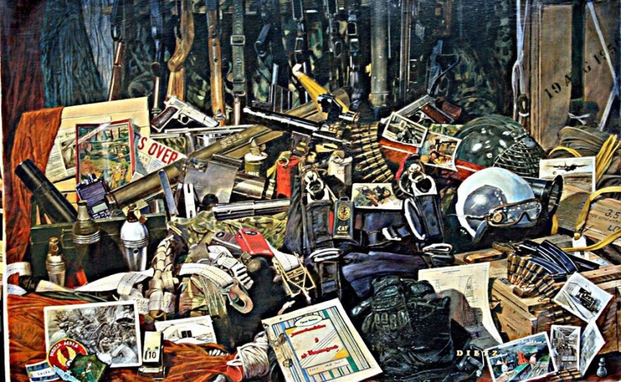 A Contingency for Every Action is the latest commissioned work for the CIA's art collection. It depicts artifacts from more than a half century of agency operations, some of which are still classified.
