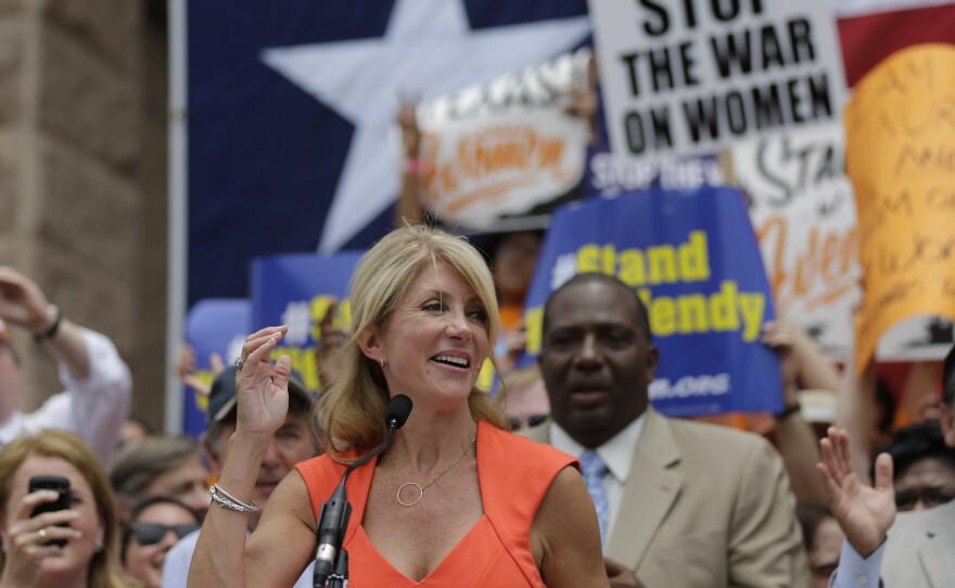 State Sen. Wendy Davis at an abortion rights rally in Austin, Texas, July 1, 2013.