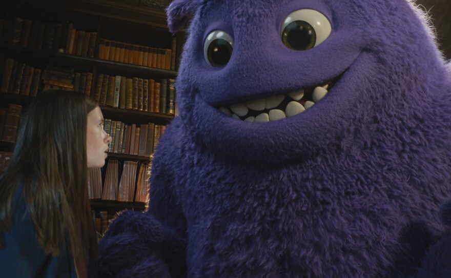 Bea (Cailey Fleming) and Blue (voiced by Steve Carell) in IF.