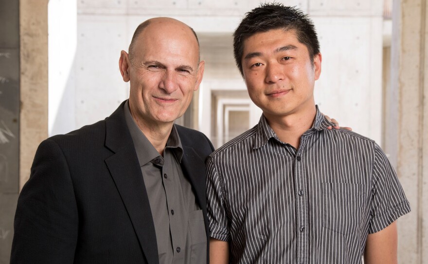 Salk scientists Juan Carlos Izpisua Belmonte and Jun Wu are seen in this undated photo.