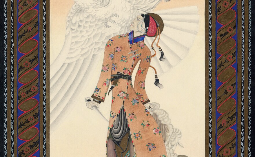 This original watercolor is from "The Tale of the Third Dervish" about the shipwrecked son of a king who meets a majestic bird.
