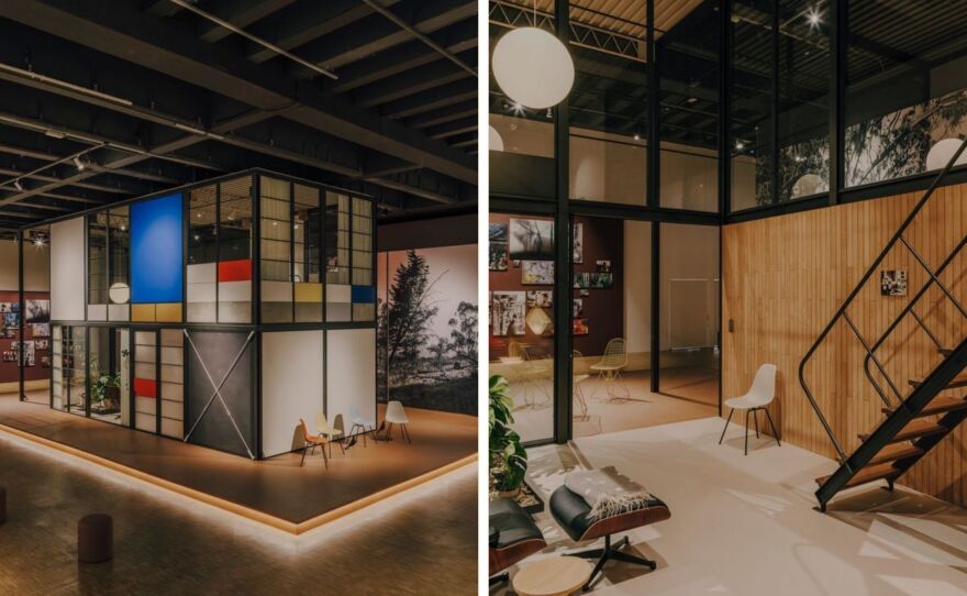 Eames Office has partnered with Spanish office furniture brand, Kettal, to produce a universal modular system that will eventually include the option to build a customized home. The Eames Pavilion was unveiled last week at the Triennale di Milano.