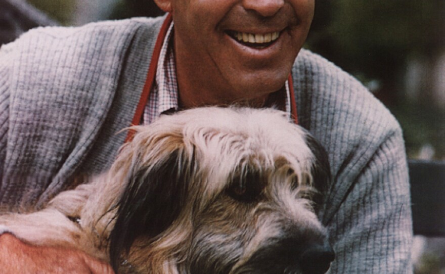 Actor Fred MacMurray and dog.