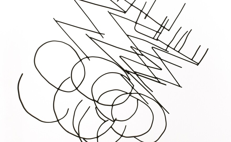 Nick Fagan, <em>COME COME</em>, steel and wood, 64 inches by 54 inches by 6 inches; 2016.