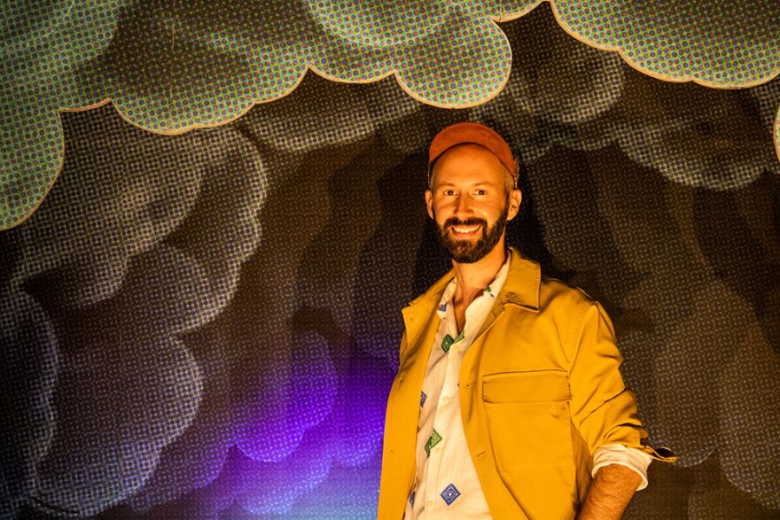 Scenic, costume and exhibit designer David Israel Reynoso is shown in an undated photo, on-site at his immersive theater exhibition at the New Children's Museum.