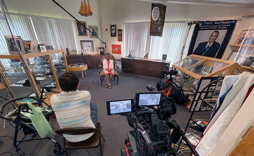 Rev. Shuttlesworth's daughter Ruby interviewed by co-Producer J. Whitson, Greater New Light Baptist Church, Cincinnati, Ohio