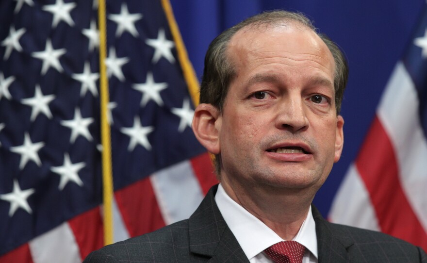 Labor Secretary Alex Acosta on Wednesday defended a 2008 plea deal made with Jeffrey Epstein, a wealthy financier accused of yearslong sex trafficking of minors. The deal was made when Acosta was a U.S. attorney in Florida.