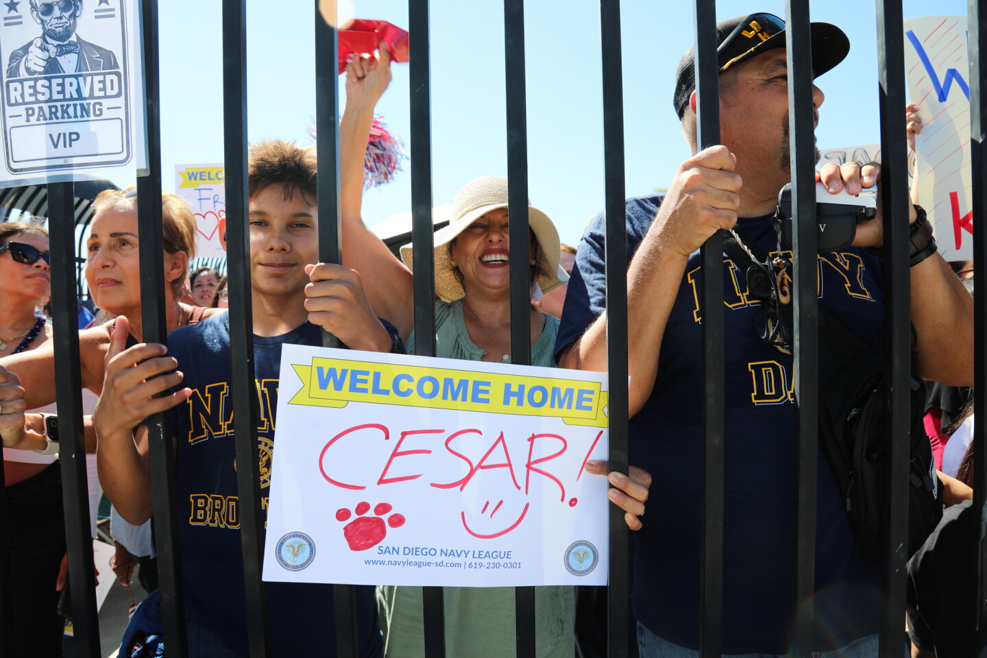 Friends and family eagerly wait for sailors disembarking from USS Lincoln in San Diego on Oct. 8, 2026.