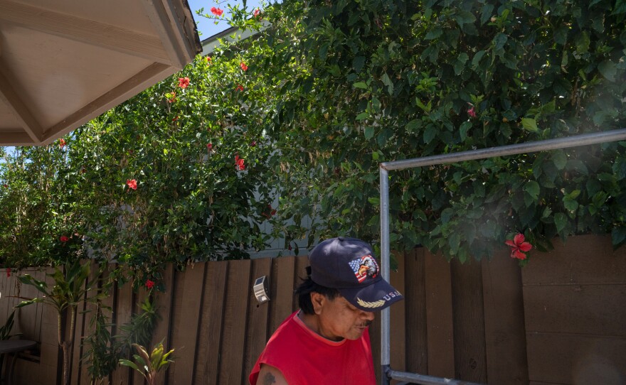 Andres had some roof damage but already has set about fixing it. Much of the work on the house he does himself.