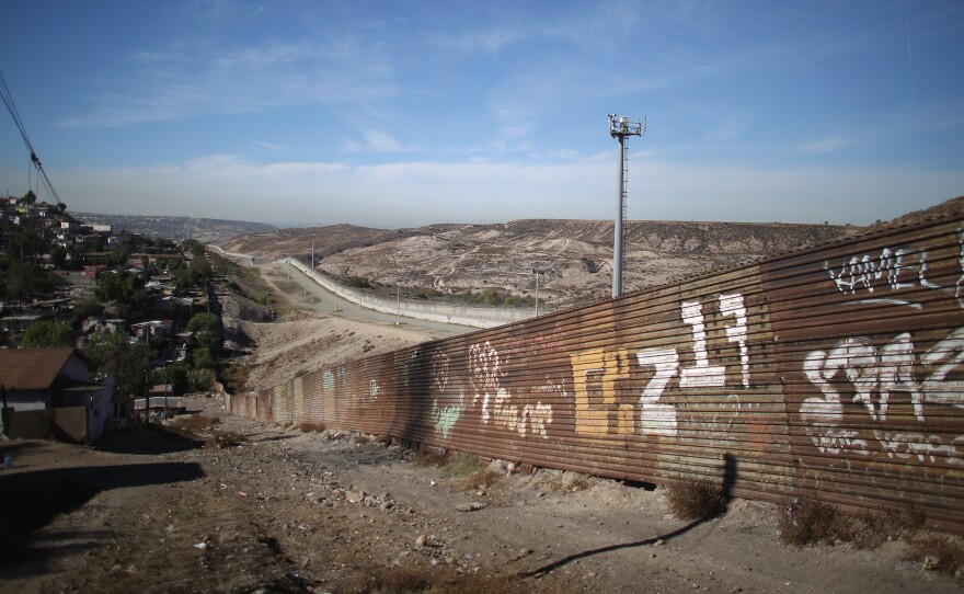 The fence that runs through eastern Tijuana, separating Mexico from the United States.