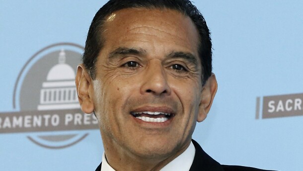 In this April 16, 2013 file photo, then Los Angeles Mayor Antonio Villaraigosa speaks before the Sacramento Press Club in Sacramento, Calif. 