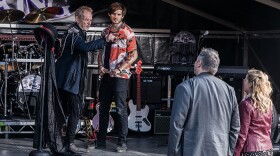 (L-R) David Schofield as Tony King, Ned Derrington as Cliff Curan, Mark Benton as Frank Hathaway and Jo Joyner as Lu Shakespeare in a scene from SHAKESPEARE & HATHAWAY-PRIVATE INVESTIGATORS "See Thyself, Devil!."