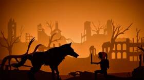 A still from "Marcach Dearg (Red Rider)" by Emma Fisher-Owen of Beyond the Bark Theatre, which will screen in the Shadows Across the Globe festival, July 9-11, 2021.