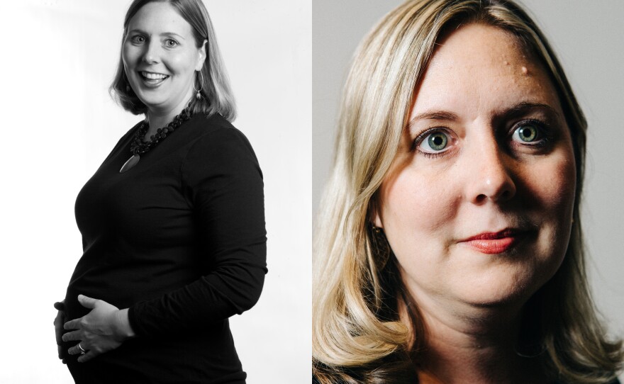 Sarah Yacoviello in 2008 (left) and 2016.