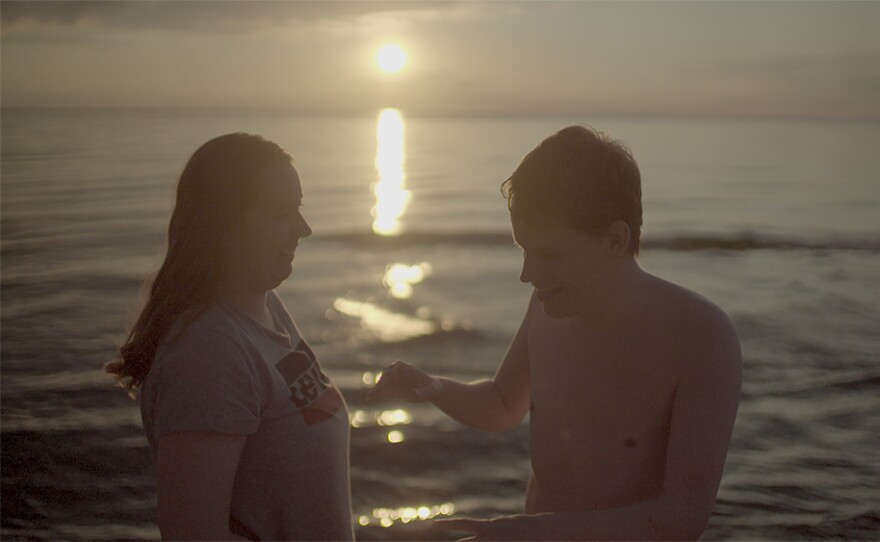 Christine and Peter visit the beach