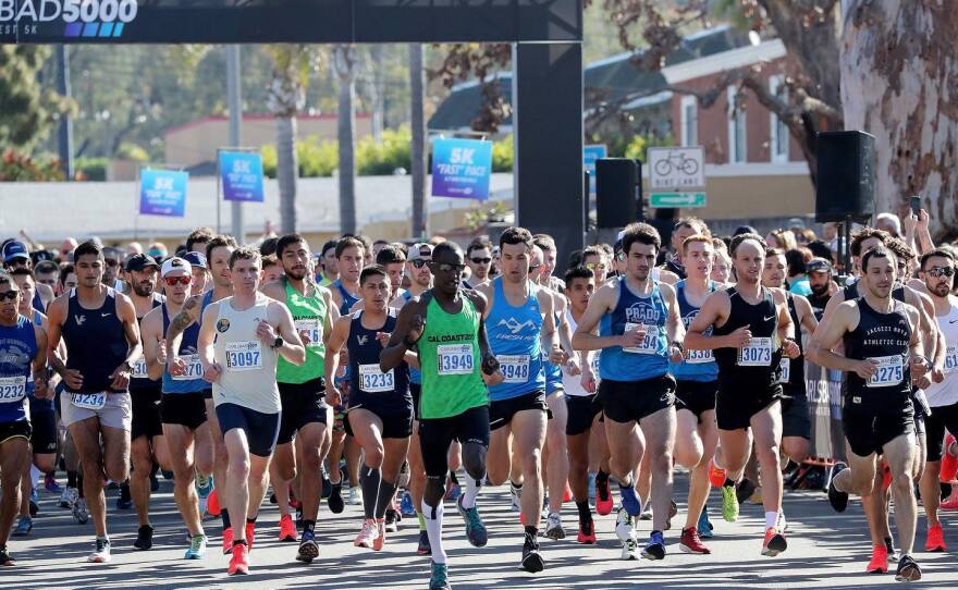 Runners compete in the Carlsbad 5000 race in this undated photo.