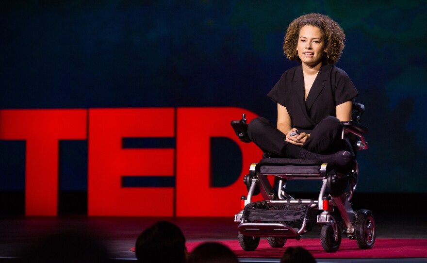 Jen Brea on the TED Stage at TEDSummit2016 in Canada