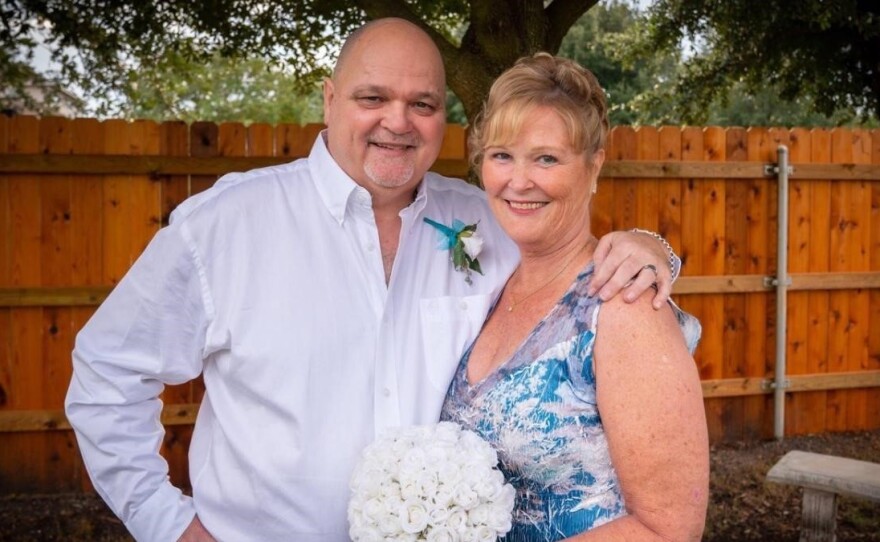 After she contracted COVID-19, Linda Harrison, right, was able to cast an emergency ballot in Texas' primary with the help of an intern and a doctor's note. Her husband, Vernon Webb, was also sick and wasn't able to vote.