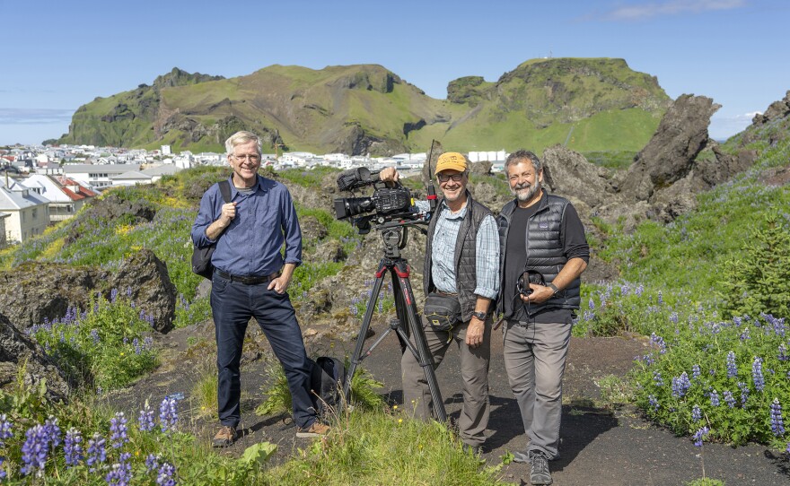 Rick Steves and crew in the Westman Islands, off Iceland's South Coast.