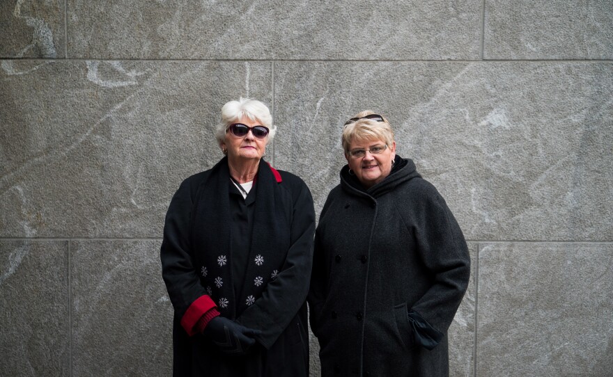 Suellen Wheatley-Wilkins, right, with her sister Deborah, are longtime admirers of the former President. "He just set such a standard for the entire country," Suellen said. "He loved his country and he respected the people."
