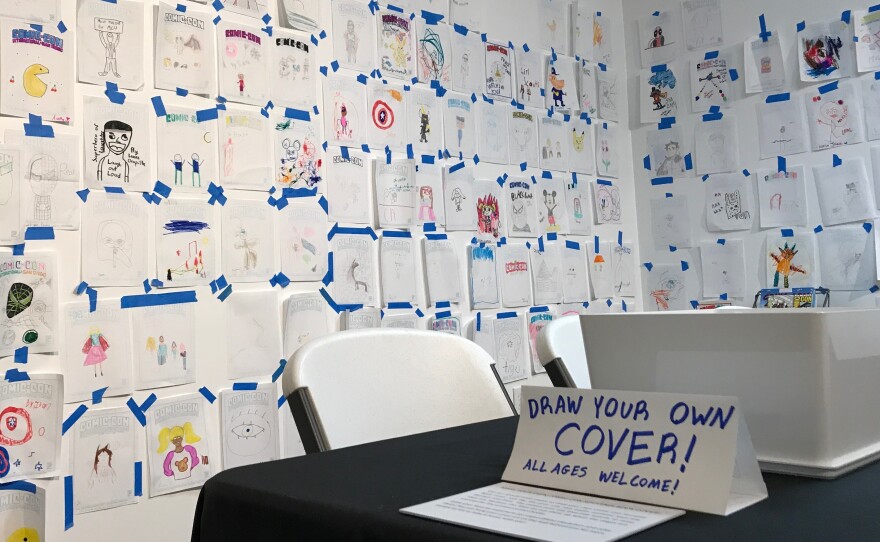 Fans are encouraged to draw their own comics at the temporary Comic-Con Museum space.