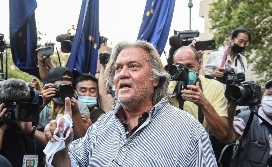 Former White House adviser Steve Bannon and three others connected to the group We Build The Wall have been indicted for allegedly defrauding donors.
