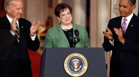 U.S. President Barack Obama (R) is joined by Vice President Joe Biden (L) while introducing Solicitor General Elena Kagan as his choice to be the nation's 112th Supreme Court justice during an event in the East Room of the White House May 10, 2010 in Washington, DC. 